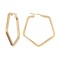 9ct Yellow Square Tube Hexagon Shape Hoop Earrings