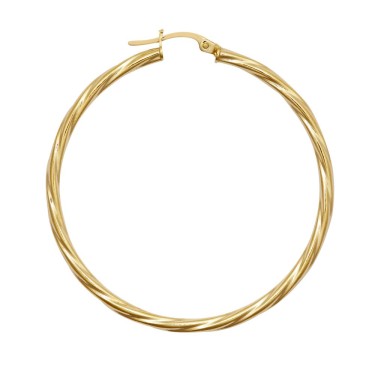 9ct Yellow Gold Twist Hoop Earrings