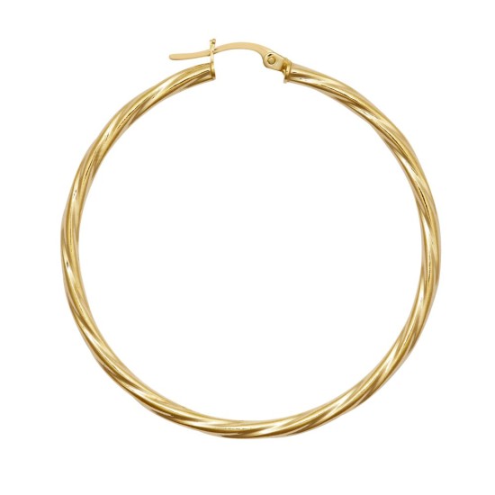 9ct Yellow Gold Twist Hoop Earrings