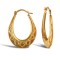 9ct Yellow Gold Oval Diamond Cut Earrings