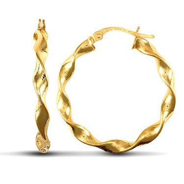 9ct Yellow Gold Super Light Polished Twist Earrings