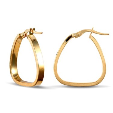 9ct Yellow Gold Super Light Triangle Earrings