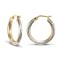 9ct Yellow And White Gold Diamond Cut Hoop Earrings