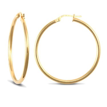 9ct Yellow Gold Ultra Light Plain Hoop Earrings
