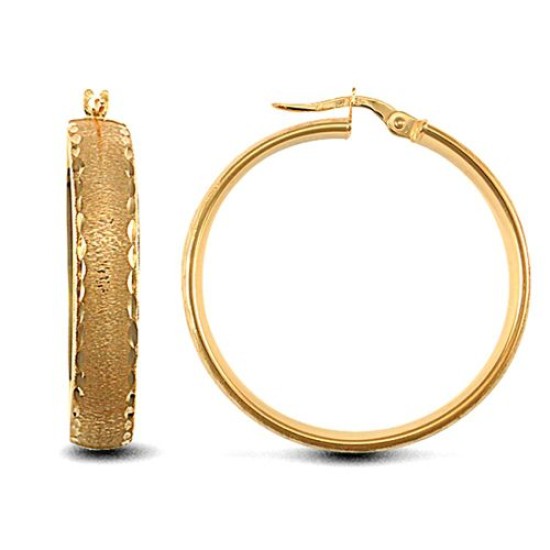 9ct Yellow Gold Court Hoop Earrings