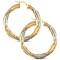 9ct 3 Colour Gold Twisted Hoop Earrings