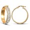 9ct Yellow Gold Huggie Earrings With Cubic Zirconia Stones