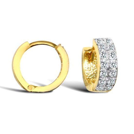 9ct Yellow Gold Cubic Zirconia Huggie Earrings