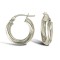 9ct White 3mm Tube Twist Hoop Earring