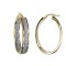 9ct Yellow Gold Oval Double Sided Moon Dust Hoop Earring
