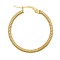 9ct Yellow Ribbed Polished hoop earring