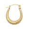 9ct Yellow Graduated Ribbed Creole Earring