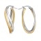 9ct Yellow & White Double Oval Hoop Earring