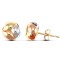 9ct 3 Colour Gold Knot Studs