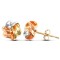 9ct 3 Colour Gold Knot Studs
