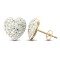 9ct Yellow Gold Crystal Heart Stud Earrings