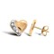 9ct 2 Colour CZ Set Heart Stud Earrings