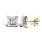 9ct Yellow And White Gold Cubic Zirconia Stud Earrings