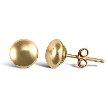 9ct Yellow Gold Domed Ball Stud Earrings