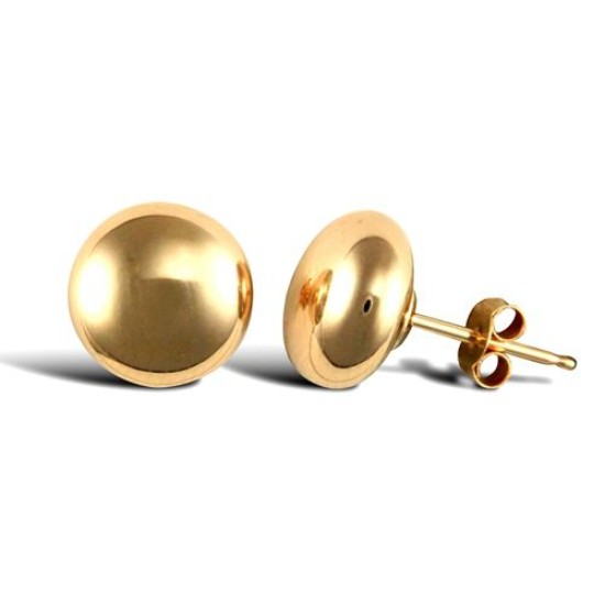 9ct Yellow Gold Domed Ball Stud Earrings