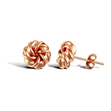 9ct Rose Gold Polished Knot Stud Earrings