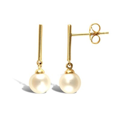 9ct Yellow Gold Pearl Stud Earrings