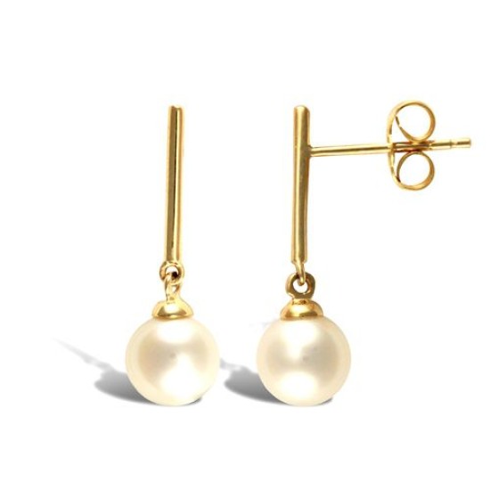 9ct Yellow Gold Pearl Stud Earrings