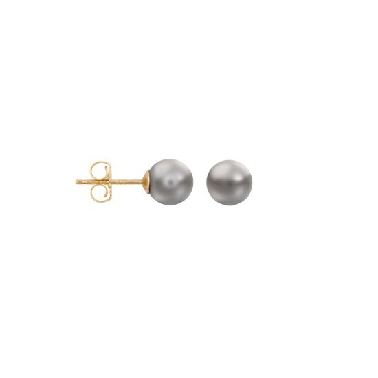 Grey Cultured Pearl Stud Earrings