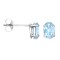 9ct White Gold 6x4 Blue Topaz Stud Earrings