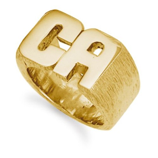 9ct Yellow Gold Initial Blank Ring