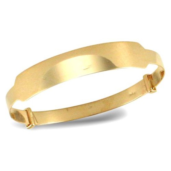 9ct Yellow Gold Childrens / baby Id Expanding Bangle