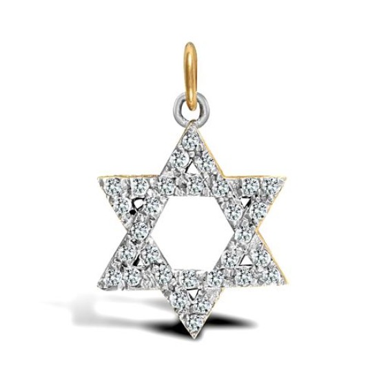 9ct Yellow Gold Cubic Zirconia Star Of David Pendant