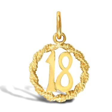9ct Yellow Gold 18 Rope Pendant