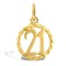 9ct Yellow Gold 21 Rope Pendant