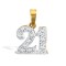9ct Yellow Gold Cubic Zirconia 21 Pendant