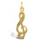 9ct Yellow Gold Solid Treble Clef Pendant