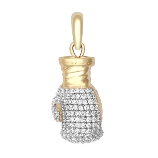 9ct Yellow Gold CZ Set Boxing Glove Pendant