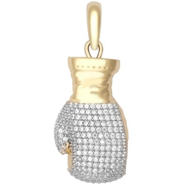 9ct Yellow Gold CZ Set Boxing Glove Pendant