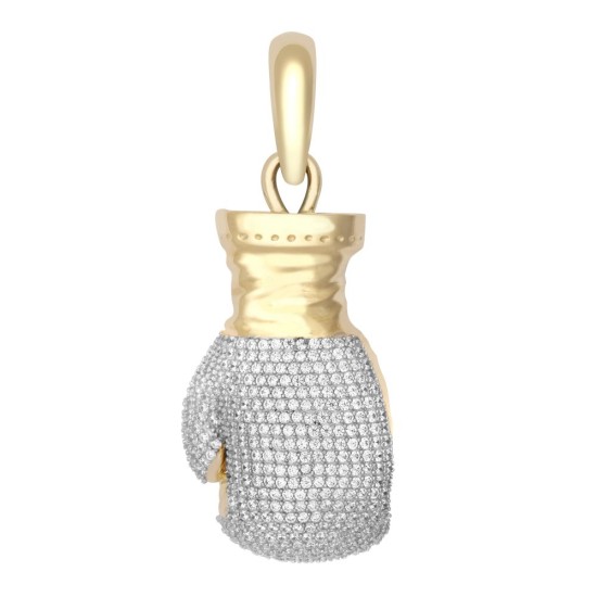 9ct Yellow Gold CZ Set Boxing Glove Pendant