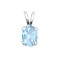 9ct White Gold 7x5 Blue Topaz Pendant