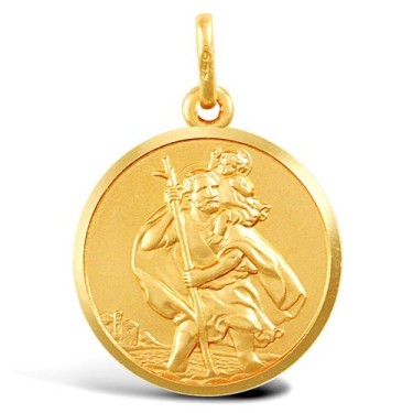 9ct Yellow Gold St Christopher Pendant