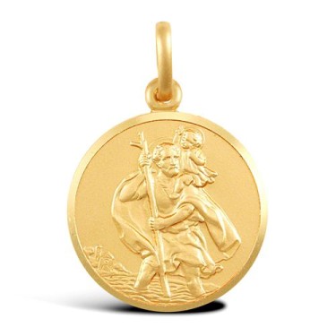 9ct Yellow Gold St Christopher Pendant