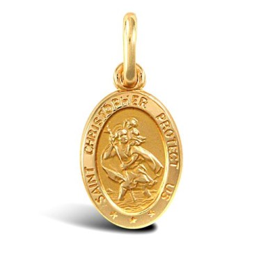9ct Yellow Gold St Christopher Pendant