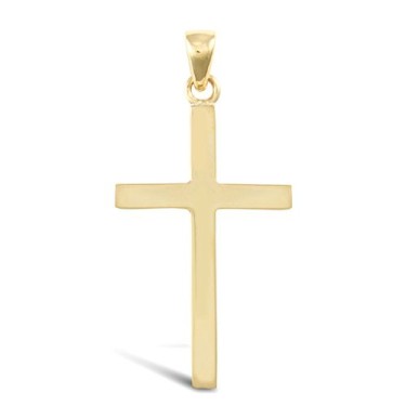 9ct Yellow Gold Plain Solid Cross