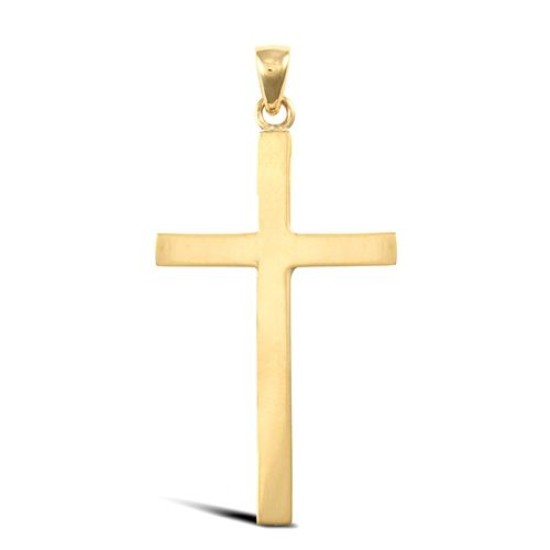 9ct Yellow Gold Plain Solid Cross