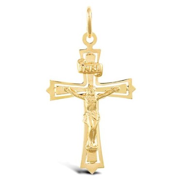 9ct Yellow Gold Crucifix