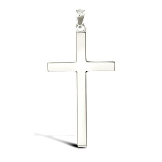 9ct White Gold Solid Cross