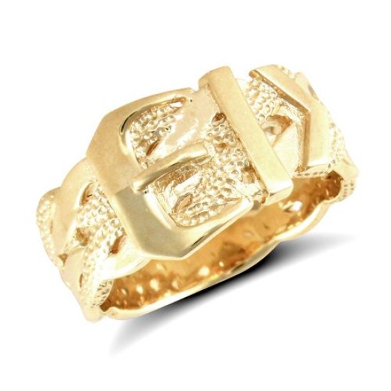 9ct Yellow Gold Buckle Ring
