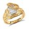 9ct Yellow Gold Cubic Zirconia Saddle Ring