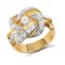 9ct Yellow Gold Cubic Zirconia Knot Ring